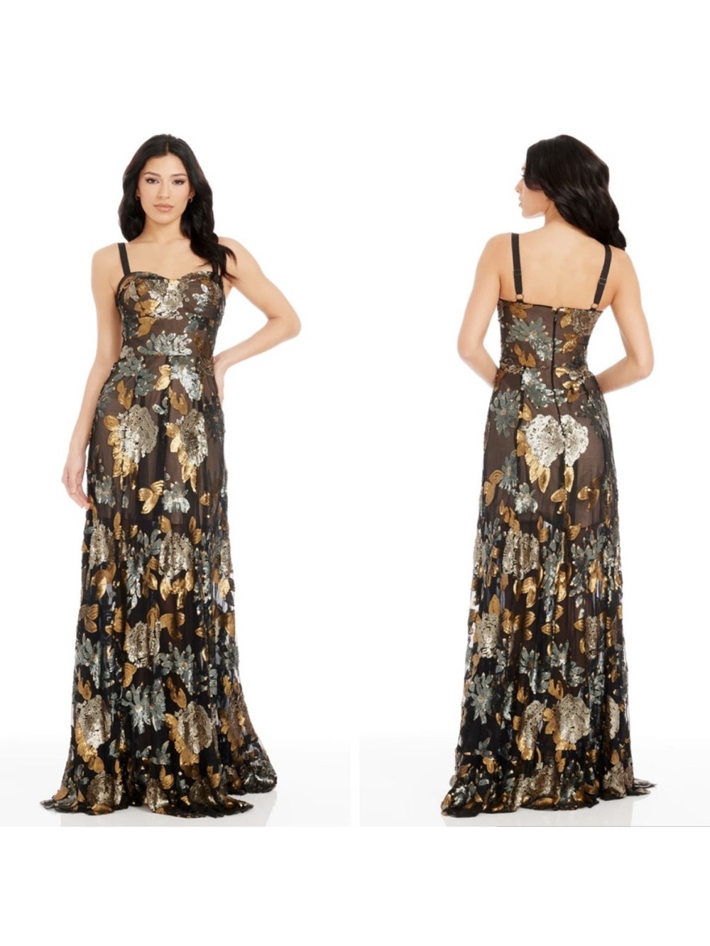 NWOT Dress the Population Anabel Sweetheart Bustier Sleeveless Maxi Dress XS